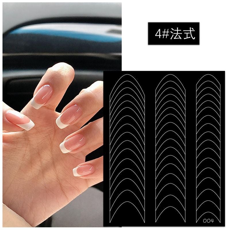 New French Nail Art Stickers Deep V Hollow High Shallow Round Auxiliary Stickers Template A Variety Of Nail Decoration Stickers - Image 1